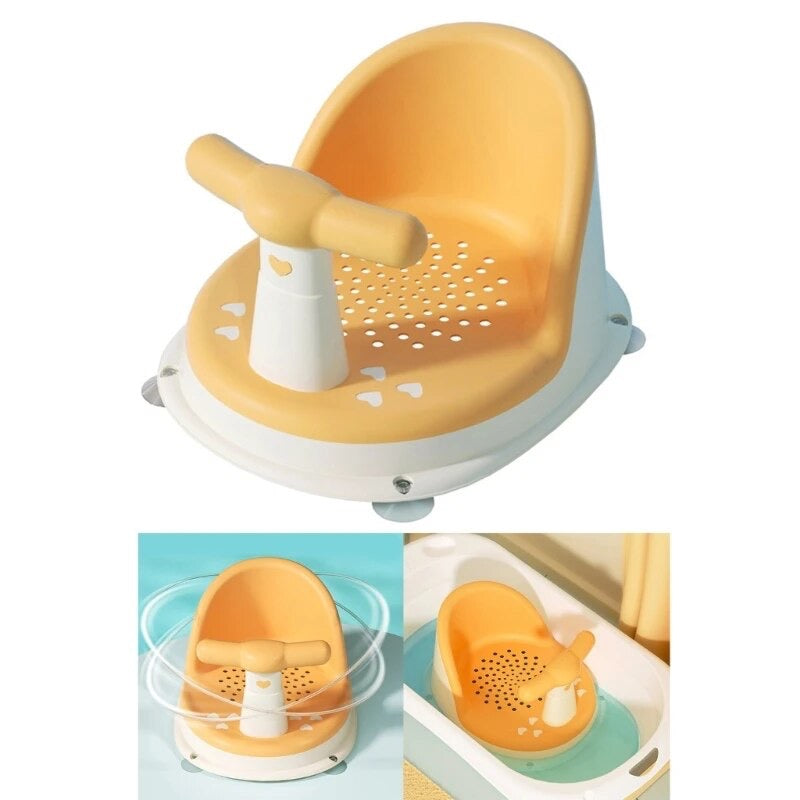 Bath Chair for Boys and Girls: Child Bath Seat, Perforated Bathtub Seat, Portable Shower Bench
