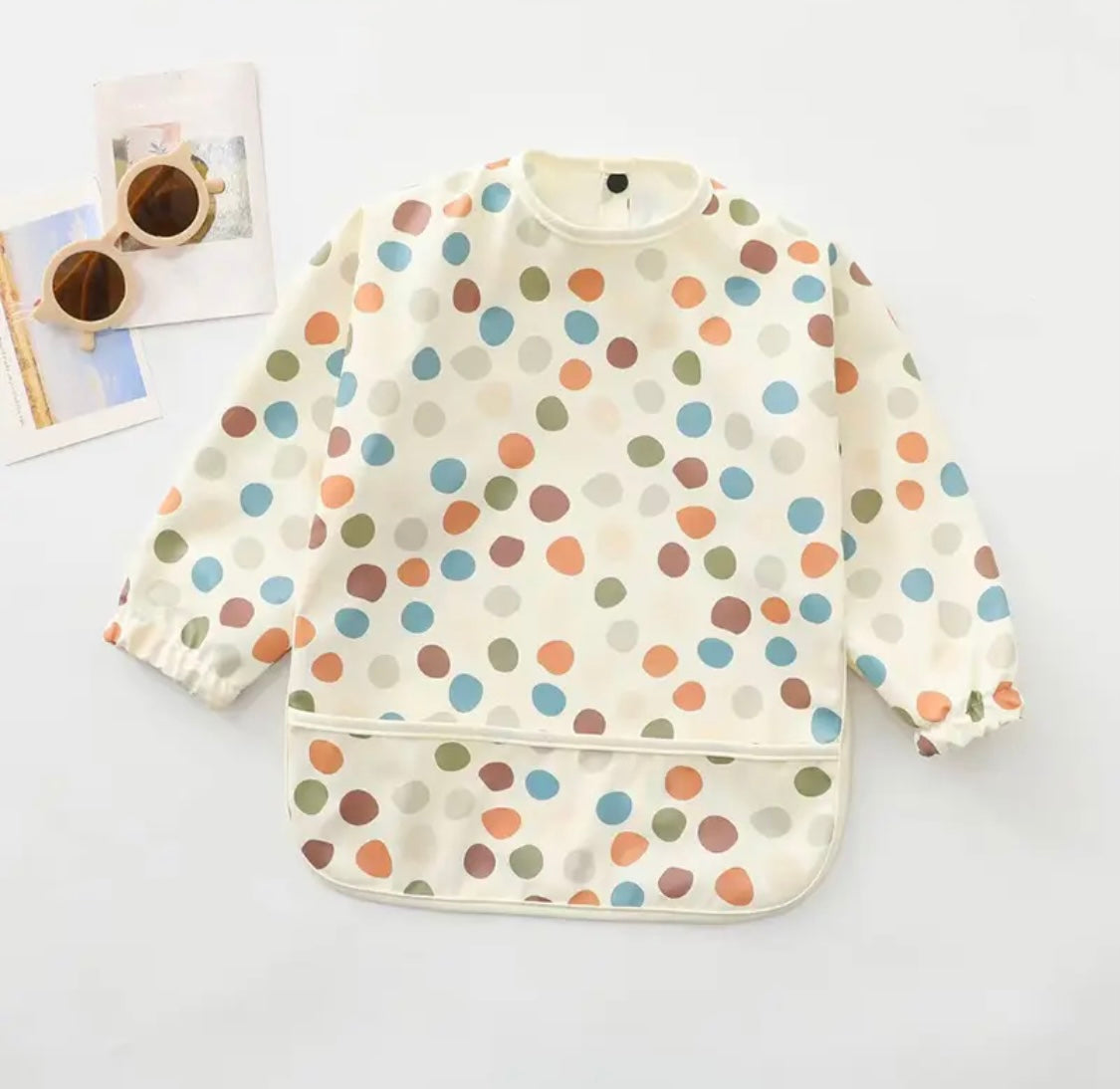 Long-Sleeved Waterproof Apron with Pocket for Children